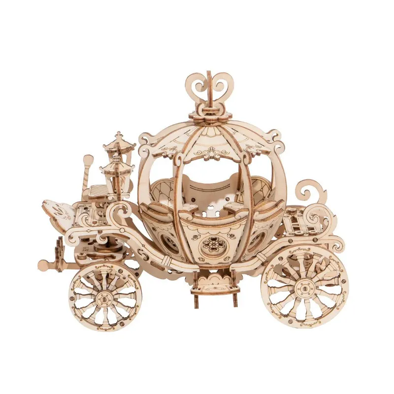 Varvikas 3D Wooden Puzzle Kit, Pumpkin Cart (RA006e) fairytale-style completed carriage