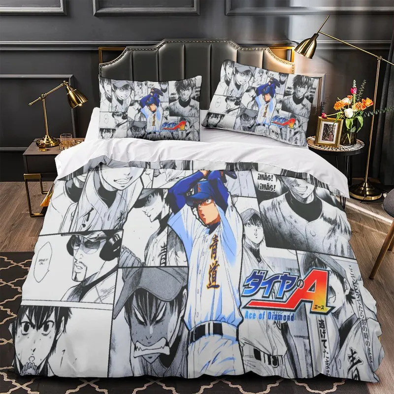 EBuycos Ace of Diamond Bedding Set Duvet Cover Without Filler on bed