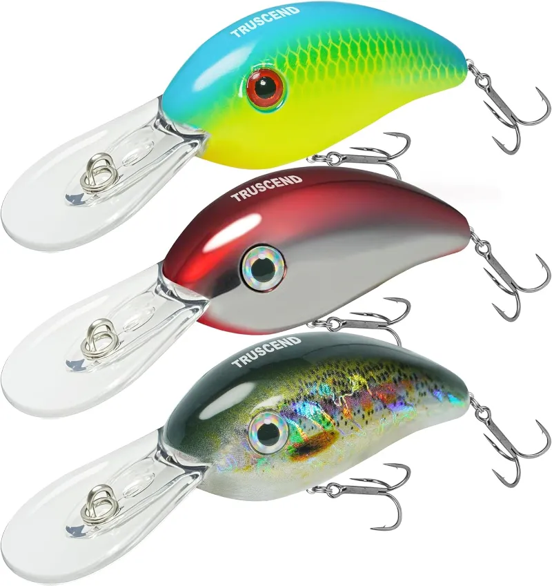 Truscend Fishing shallow diving crankbait with BKK hooks and built-in rattle