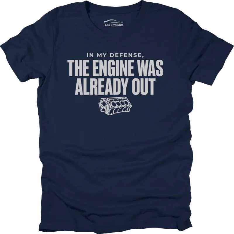 Car Threads In My Defense T-Shirt with statement slogan print