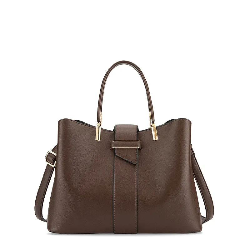 Bond & Mason The Amari Handbag shown with structured vegan leather body and detachable strap