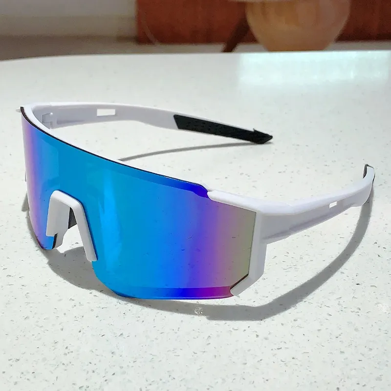 PUPU Sports Trendy Oversized Sports Sunglasses UV400 Cycling Goggles with large decorative frame