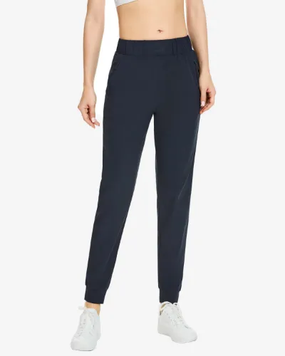 QUEENIEKE Sweatpants Rib Cuff Jogger Pants, dark joggers on model