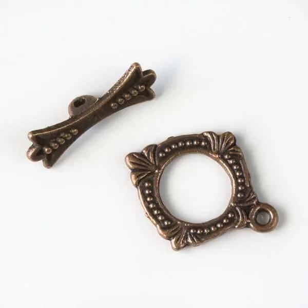 Cherry Tree Beads Vintage Copper Colored Pewter 15x18mm Celtic Toggle clasps