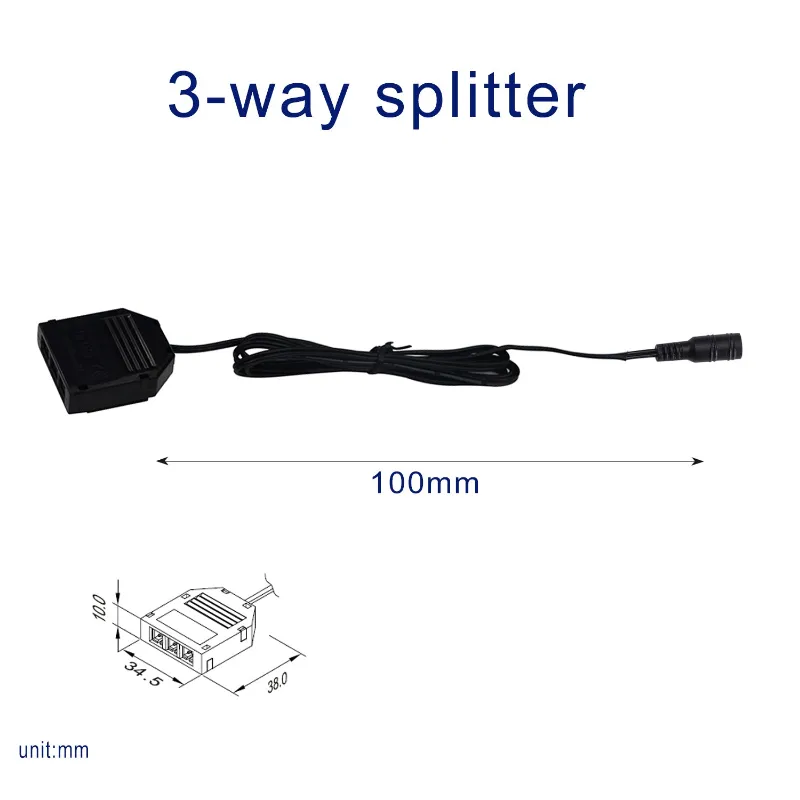 AIBOO Splitter for Cabinet Lights with black cords