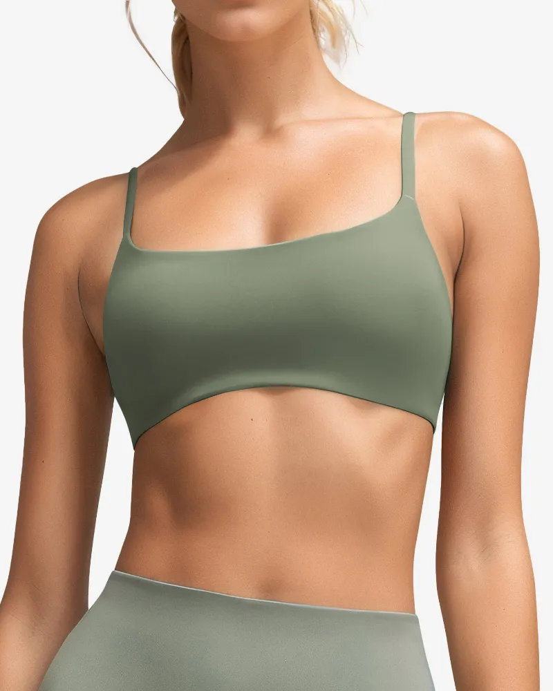 QUEENIEKE Spaghetti Adjustable Strap Sports Bra 240208