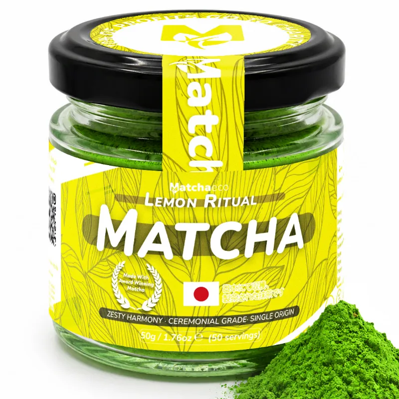 Matchaeco Ceremonial Grade Lemongrass Matcha Lemon Ritual, green matcha powder with lemongrass