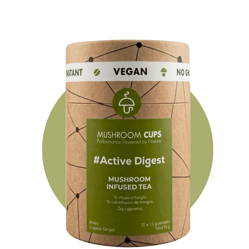Mushroom Cups Go recharge tube tea with mushrooms for gut health and digestion product photo