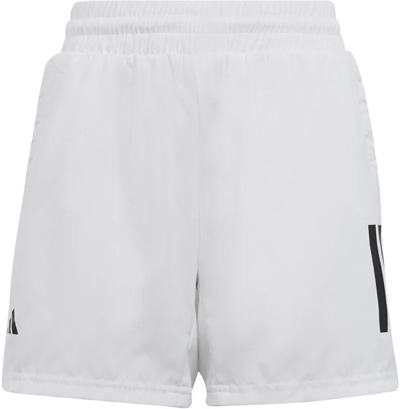 Do It Tennis Adidas Boys Club 3-Stripes Tennis Shorts (White) front view of boys shorts