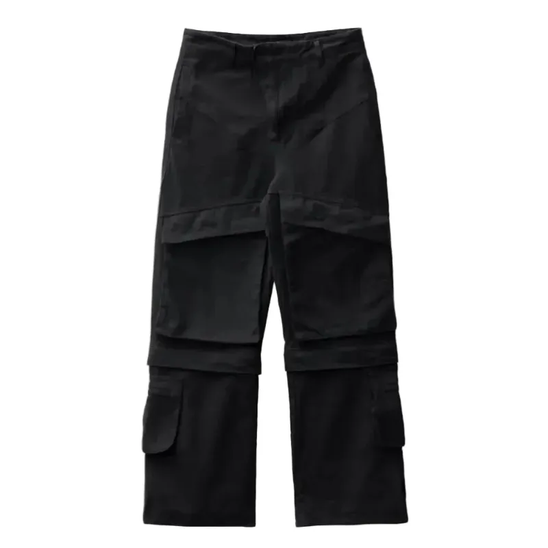 AfewVibe Entire Studios Hard Cargo Pants Black, full length showing cargo pockets and utility silhouette