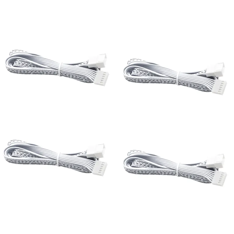 AIBOO 6-pin white extension cables for RGB and CCT LED puck lights under cabinet