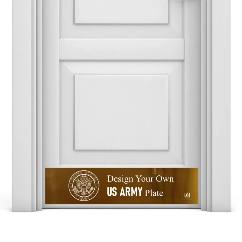Deck the Door Decor Custom US Army Engraved Door Kick Plate with unit insignia design