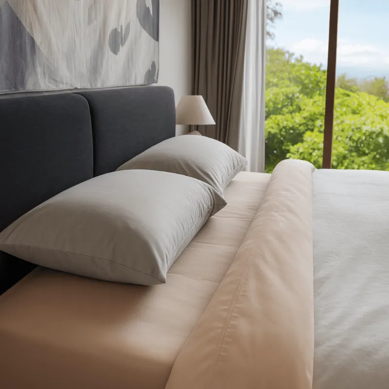 Premium Grounding Earthing Grounding Pillowcase, light grey pillowcase on pillow