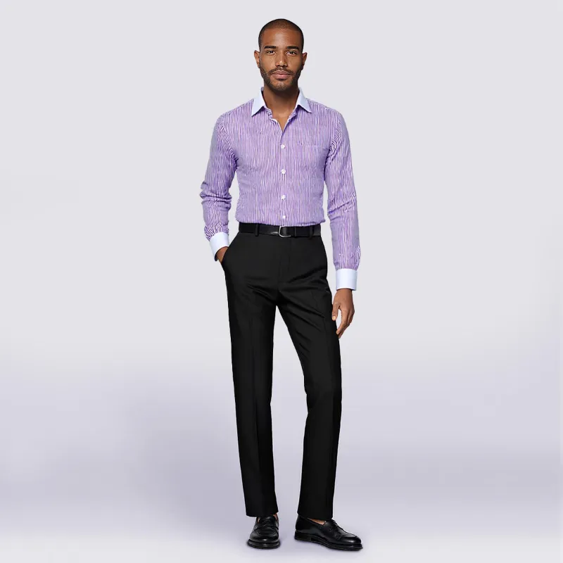 Cloudstyle dress shirt slim fit button down stripe checked shirt purple