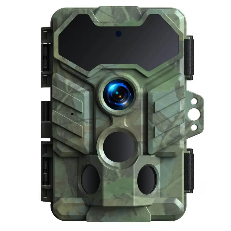 Voopeak TC29 wide-angle WiFi trail camera strapped to a tree