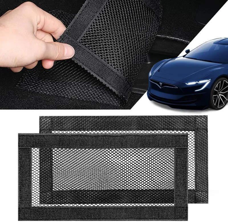 Tesstudio 2-Pack Rear Seat Air Condition Outlet Protector with mesh cloth installed on Tesla rear vent