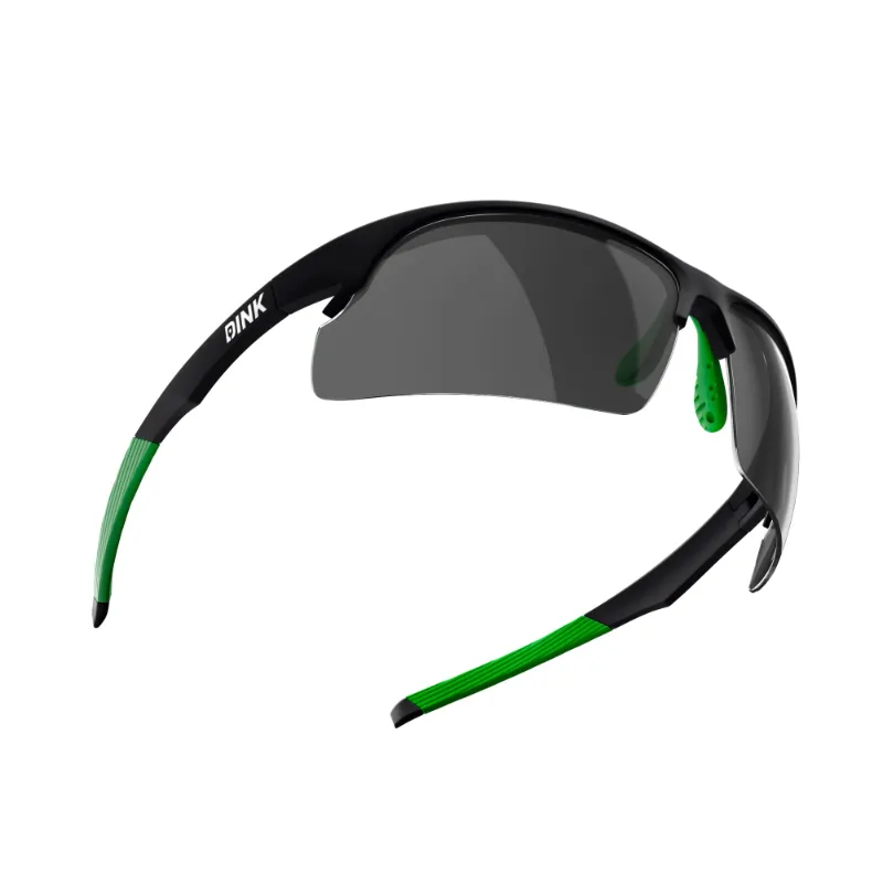 SLYCE Sport Daytona Pickleball Sunglasses in black frame with green lenses