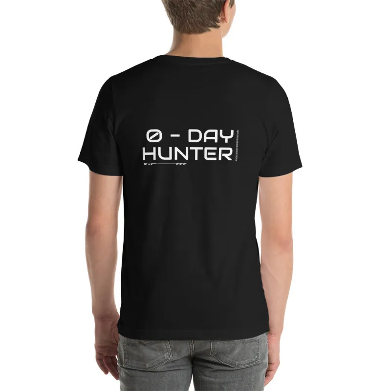 MyHackerTech 0-day Hunter V1 unisex t-shirt with back print design
