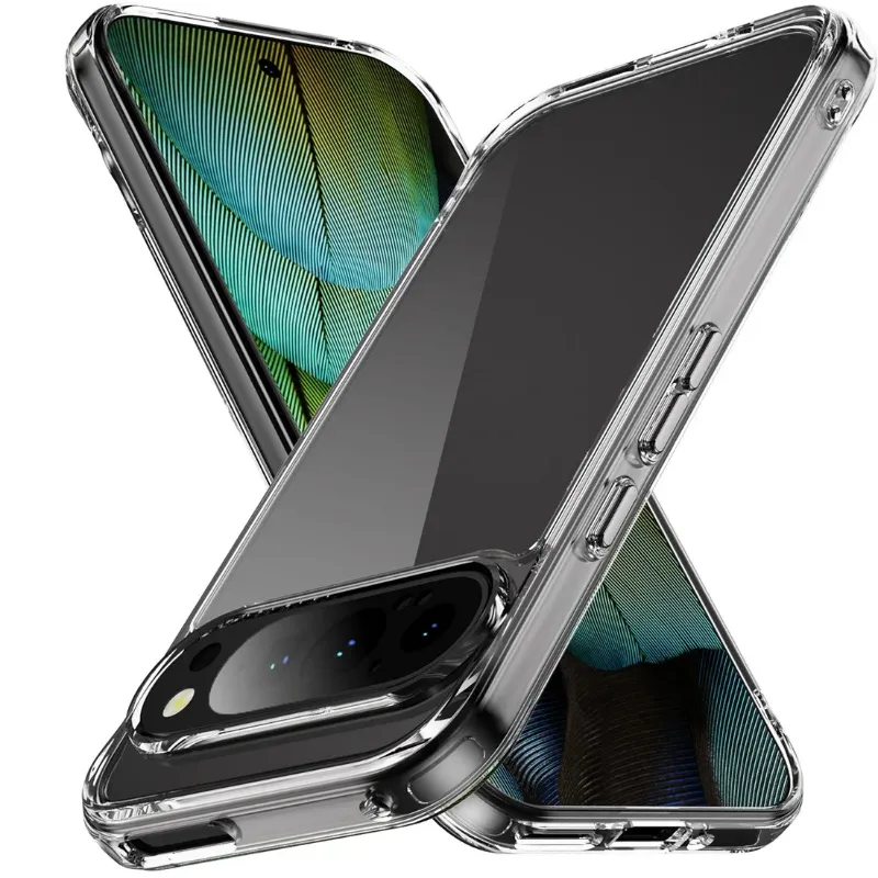 The Pixel Case Armor Transparent Case For Google Pixel 9 Series in clear material showing phone design underneath