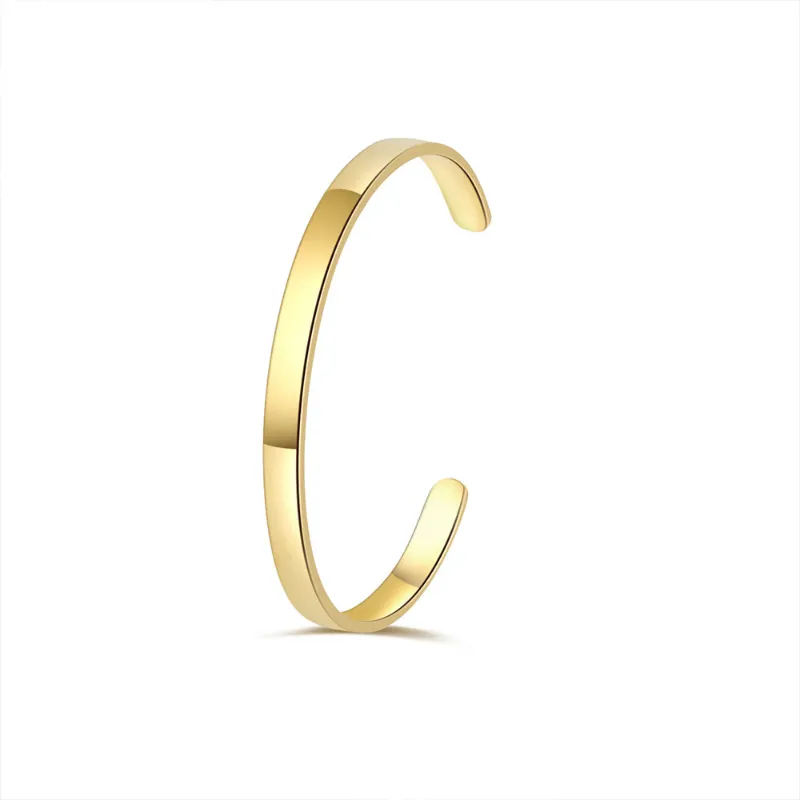 FabuLove Custom Engraved Bangle Bracelet with personalized text engraving
