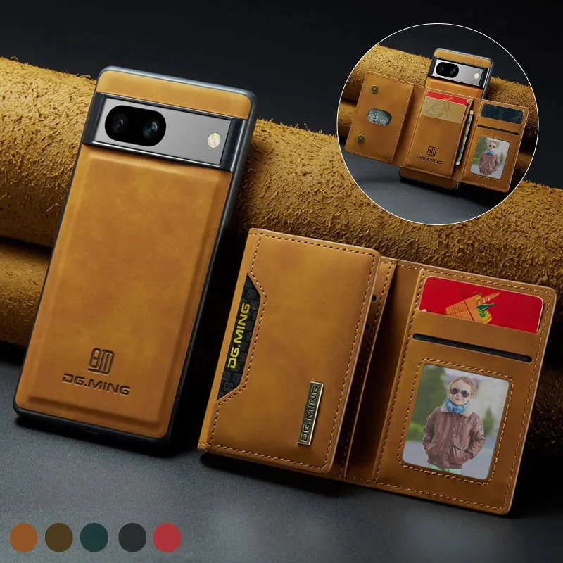 The Pixel Case Detachable Magnetic Wallet Cards Slot Leather Case for Google Pixel 8 Series with card storage