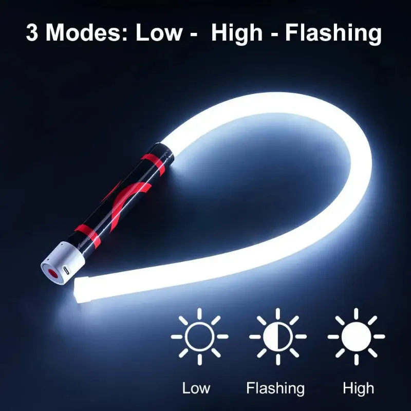 Kicklo 27in Flexible Silicone LED Strip Light bent into curved position