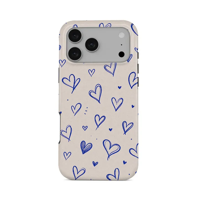 COBAK Case Love Notes Tough Phone Case in white with red heart design