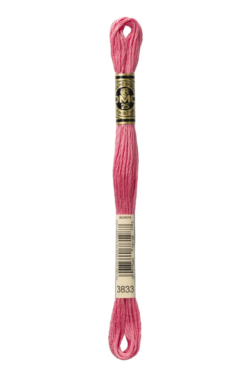 LETISTITCH DMC Mouliné Spécial 117MC-E_3833 embroidery thread skein in Strawberry Sorbet shade