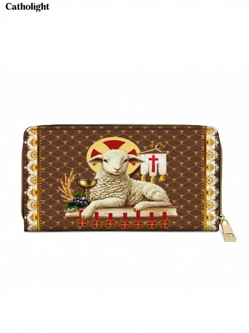 Catholight Agnus Dei Leather Wallet Purse with Lamb of God design