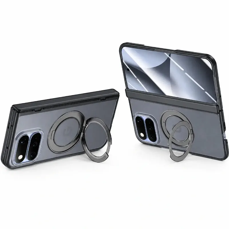 The Pixel Case 360° Ring Stand Case for Pixel 11 Pro Fold showing hidden rotating ring stand and semi-transparent matte back