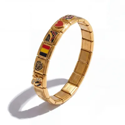 Charms Official Belgium charm with black, yellow and red flag design