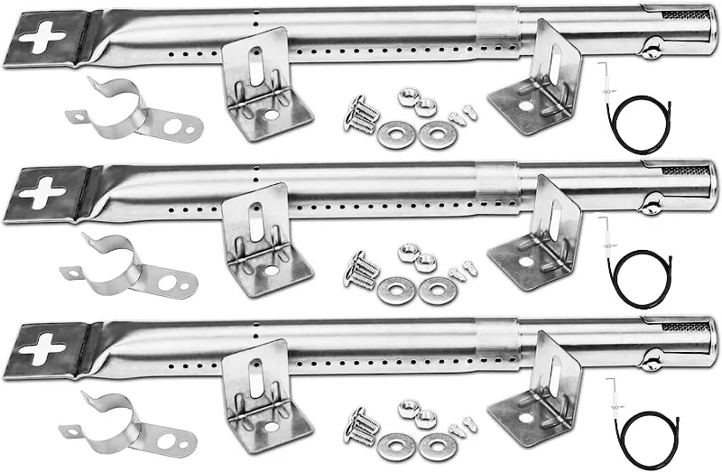 GrillPartsReplacement 12-17.5 inch 3 Pcs Kit Burner Tubes Kit for Brinkmann Grill adjustable replacement burners