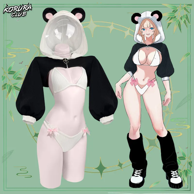 Koruraclub Cute Panda Cosplay Costume KO136 with hooded top and accessories