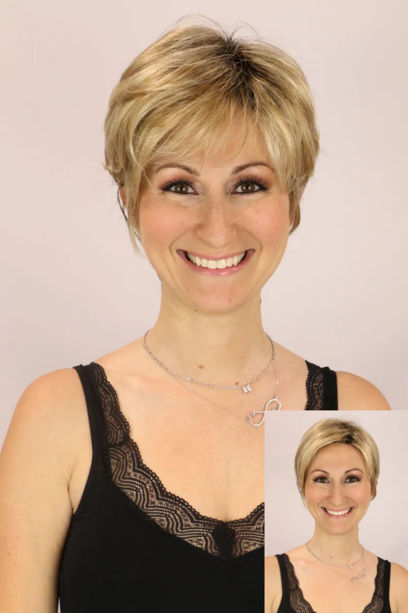 Godiva's Secret Wigs Bella Top w/ Roots rooted hair topper piece
