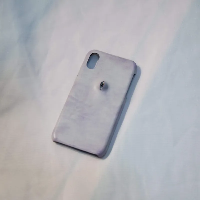 Techypop The Lavender Eye Leather Designer iPhone Case, purple leather case with eye design