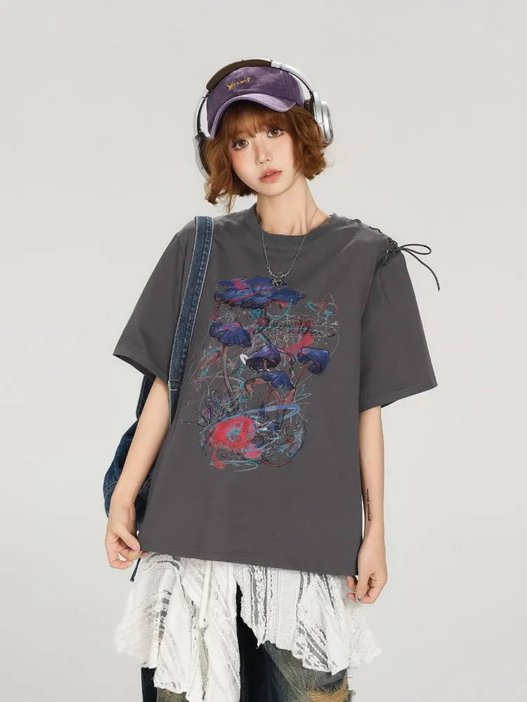 Juwas American Vintage Crew Neck Short Sleeve T-shirt displayed front view