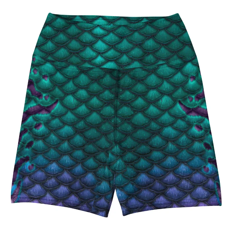 Sereia Guardiã Obscura Yoga Shorts with high waistband in soft microfiber yarn