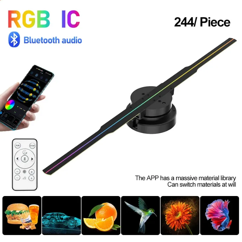 Animeancy 3D HD Hologram Fan Projector, 42cm LED holographic display player with crystal-clear visuals
