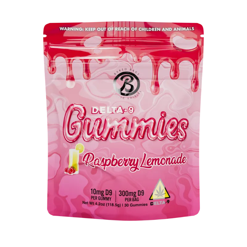 Baked Bags GUMMIES - RASPBERRY LEMONADE 30-count pouch of raspberry lemonade THC gummies