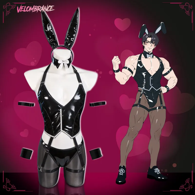 Velombrance Cosplay Bunny Elastic Bodysuit Set 5-piece bunny cosplay outfit photo