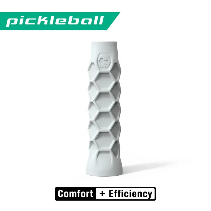 SLYCE Sport Pickleball Grip in white with honeycomb hexagon texture