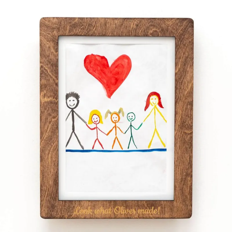 Enjoy The Wood Artwork Display Frame in white for showcasing children's art