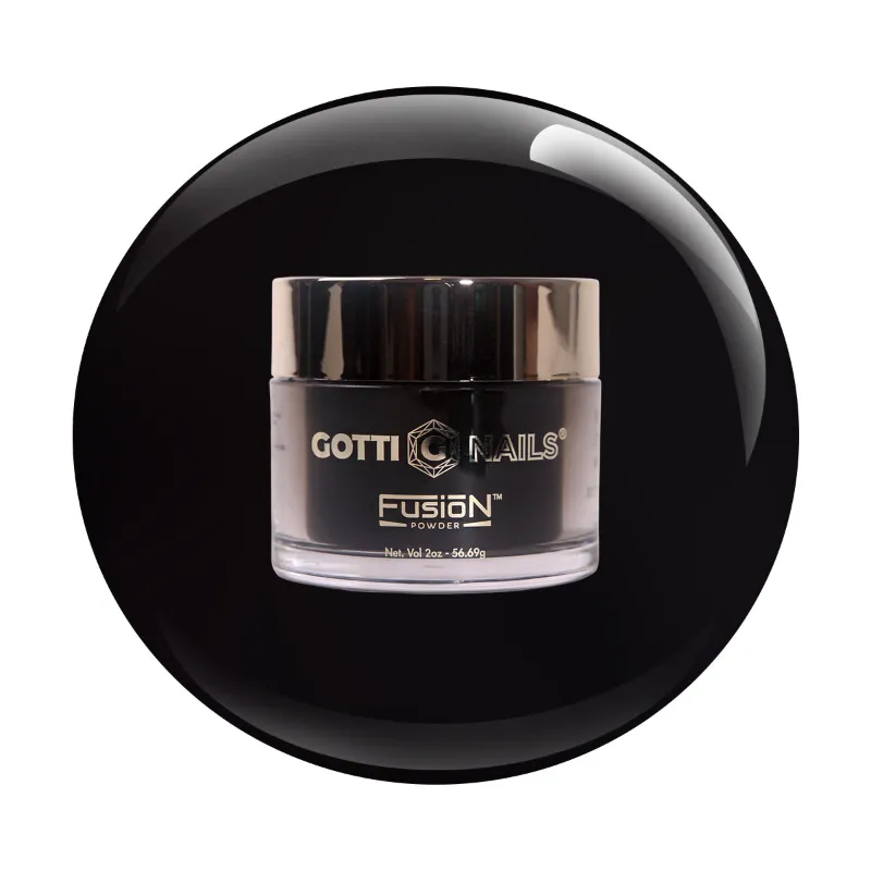 Gotti Nails #02F Gotti Fusion Powder Back To Black deep black crème powder jar