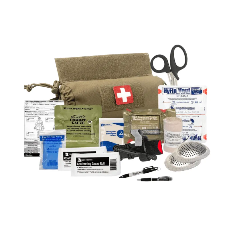 ViTAC Solutions 1st Line IFAK Quick Pull Roll Pouch Trauma Kit showing compact belt-mounted design