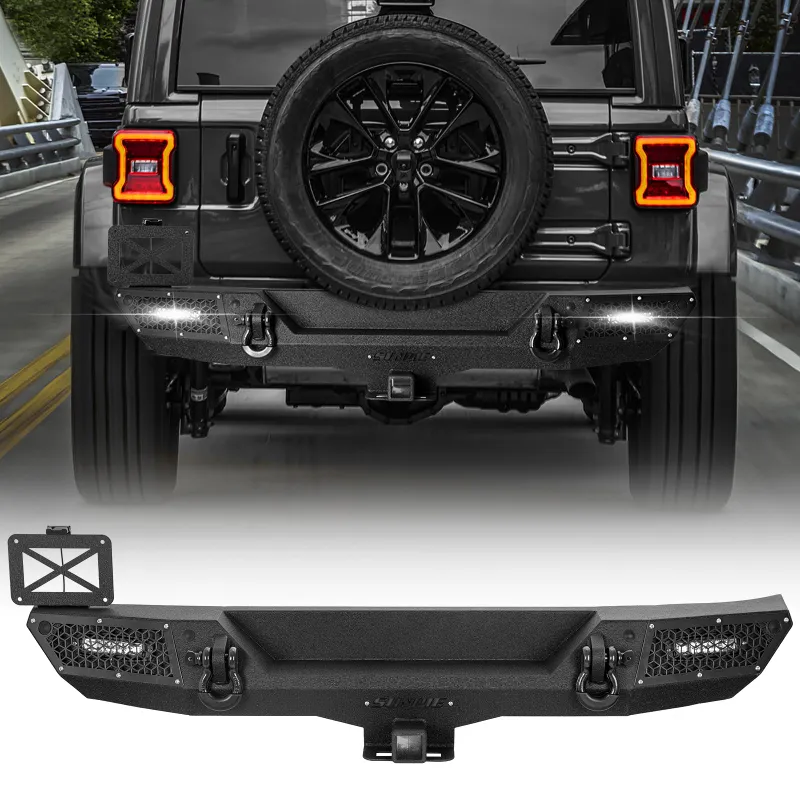 Sunpie rear bumper with LED lights and hitch receiver for Jeep Wrangler JL JLU 4XE