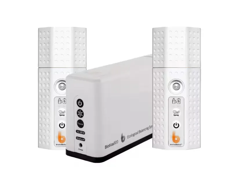 EnviroBiotics Home Complete Bundle showing Biotica 800 and two BioLogic Mini air purifier units