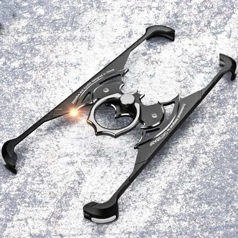 Techypop Batman Style Ring Holder Metal Frame Shockproof iPhone Case with metal frame and detachable ring