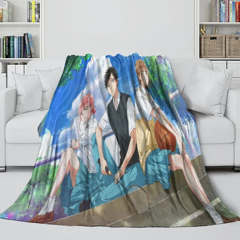 EBuycos Blue Box Blanket Flannel Fleece Throw Room Decoration, close-up of soft polyester fabric with printed design