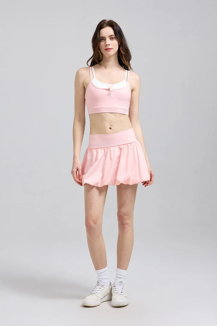 SALTUM Double Layer Sports Bra and Bubble Mini Skirt Set activewear combination
