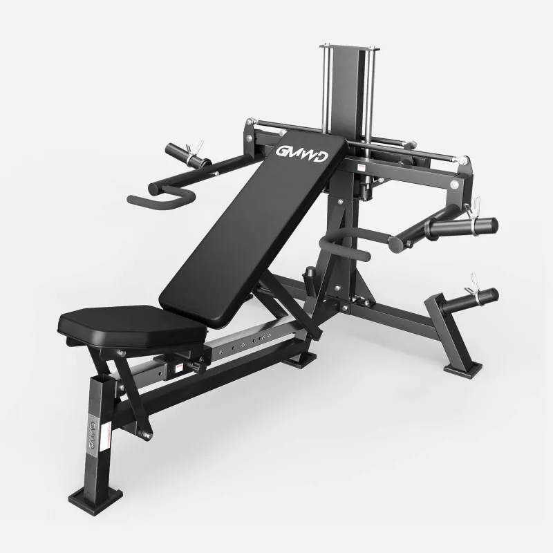 GMWD Fitness 3-in-1 Bench Press Shoulder Press Machine V7 with adjustable backrest and curved press arms